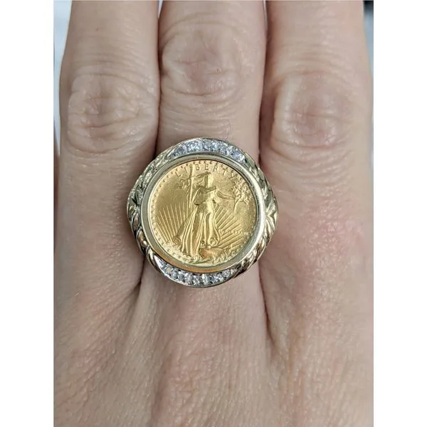 Lady liberty deals gold coin ring