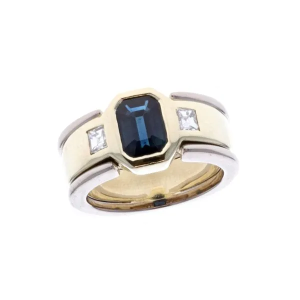 14KT Yellow and White Gold Natural Blue Sapphire and 0.31ctw Diamond Ring Harmony Jewellers Grimsby, ON