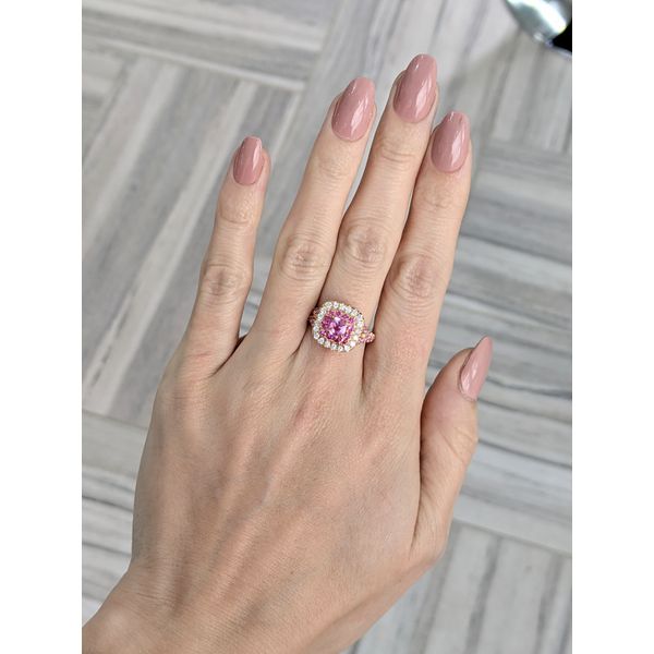 18KT Rose Gold Natural Pink Sapphire and 0.41ctw Diamond Ring Image 2 Harmony Jewellers Grimsby, ON