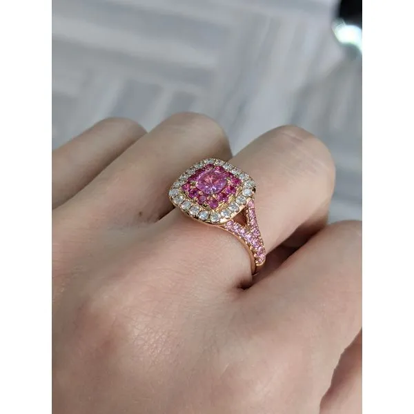 18KT Rose Gold Natural Pink Sapphire and 0.41ctw Diamond Ring Image 3 Harmony Jewellers Grimsby, ON