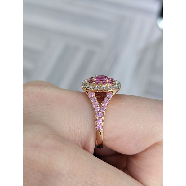18KT Rose Gold Natural Pink Sapphire and 0.41ctw Diamond Ring Image 4 Harmony Jewellers Grimsby, ON
