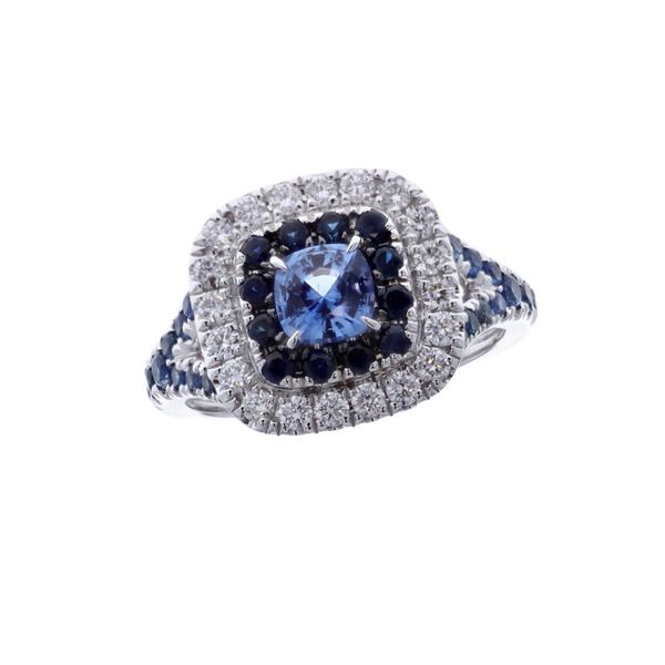 18KT White Gold Natural Blue Sapphire and 0.41ctw Diamond Ring Harmony Jewellers Grimsby, ON