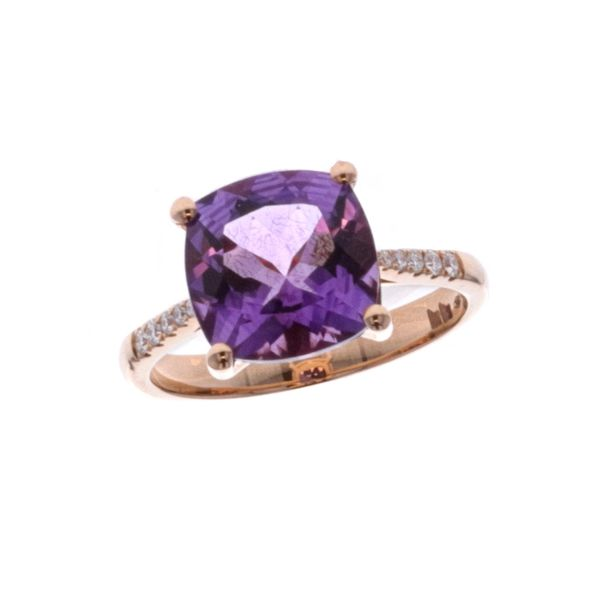 18KT Rose Gold Amethyst and 0.10ctw Diamond Ring Harmony Jewellers Grimsby, ON