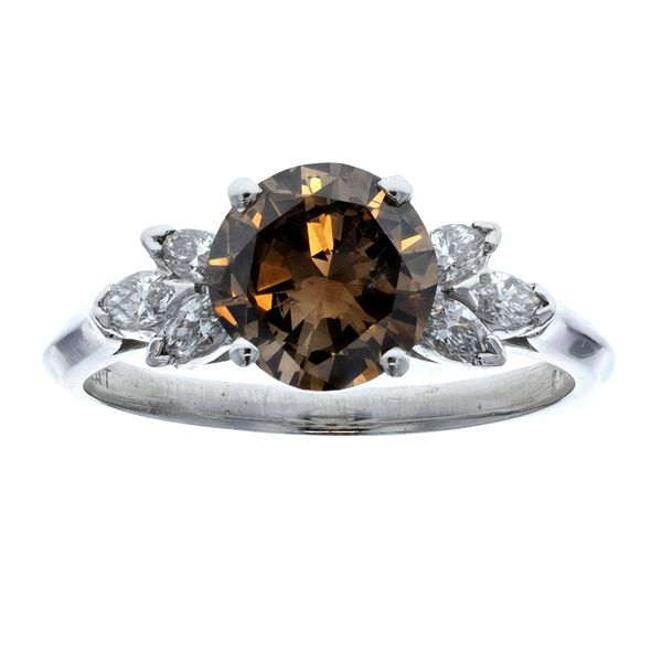 Platinum 2.01ctw Dark Brown and White Diamond Ring Harmony Jewellers Grimsby, ON
