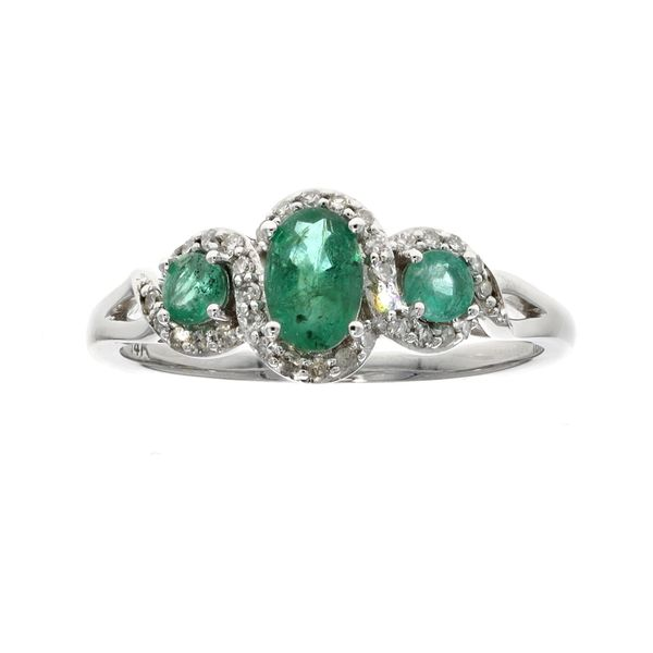 14KT White Gold Emerald and Diamond Ring Harmony Jewellers Grimsby, ON