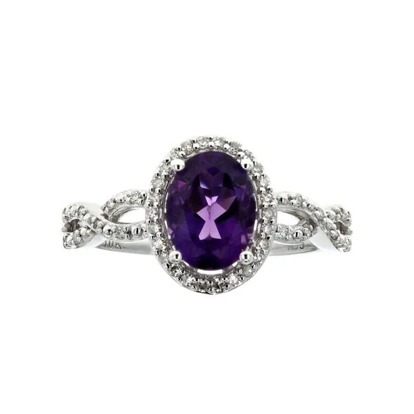 10KT White Gold Amethyst and Diamond Ring Harmony Jewellers Grimsby, ON