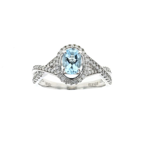 14KT White Gold Aquamarine and 0.35ctw Diamond Ring Harmony Jewellers Grimsby, ON