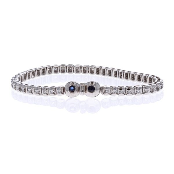 14KT White Gold Natural Sapphire and 0.92ctw Diamond Tennis Bracelet Harmony Jewellers Grimsby, ON