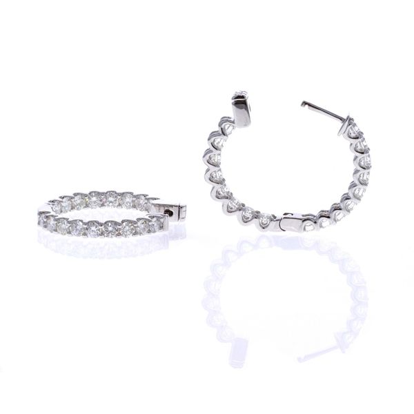 14KT White Gold 3.00ctw Diamond Hoop Earrings Harmony Jewellers Grimsby, ON