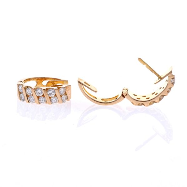 18KT Yellow Gold 1.08ctw Diamond Huggie Earrings Harmony Jewellers Grimsby, ON