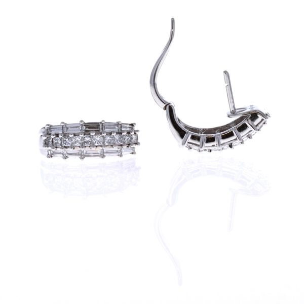 18KT White Gold 1.52ctw Diamond Huggie Earrings Harmony Jewellers Grimsby, ON