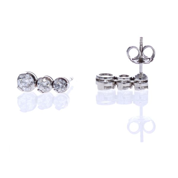 18KT White Gold 1.50ctw Past, Present and Future Stud Earrings Harmony Jewellers Grimsby, ON
