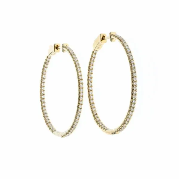 18KT Yellow Gold 1.19ctw Diamond Hoop Earrings Harmony Jewellers Grimsby, ON