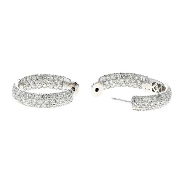 14KT White Gold 3.13ctw Diamond Hoop Earrings Harmony Jewellers Grimsby, ON