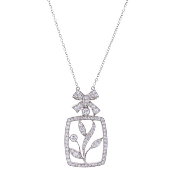 Platinum Floral 0.98ctw Diamond Pendant Harmony Jewellers Grimsby, ON