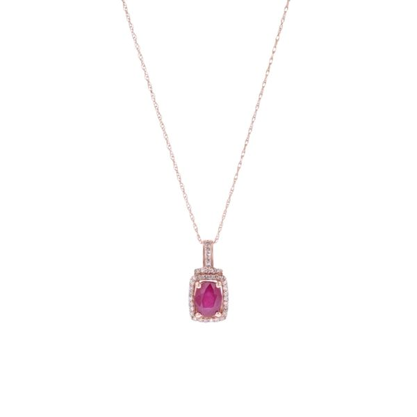 14KT Rose Gold Diamond Ruby Glass Composite Necklace Harmony Jewellers Grimsby, ON