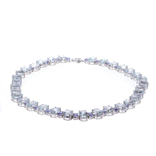 14KT White Gold Aquamarine and Tanzanite Necklace Harmony Jewellers Grimsby, ON