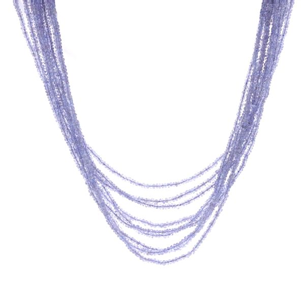 18KT White Gold 16'' Tanzanite Bead Necklace Harmony Jewellers Grimsby, ON