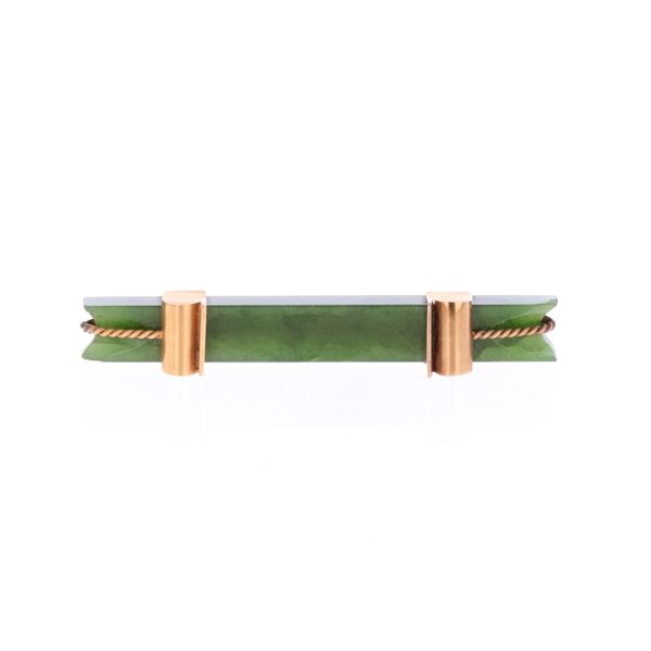 18KT Yellow Gold Estate Jade Pin Harmony Jewellers Grimsby, ON