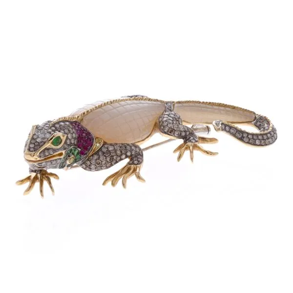 18KT Yellow Gold Lizard Gemstone Estate Brooch Harmony Jewellers Grimsby, ON