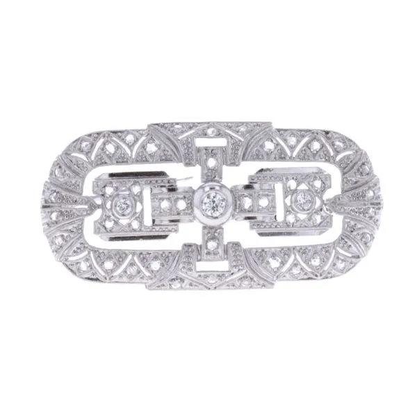 Platinum Hand Assembled 0.75ctw Diamond Estate Vintage Brooch Harmony Jewellers Grimsby, ON
