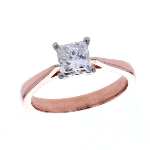 14KT Rose and White Gold 1.01ctw Princess Cut Diamond Engagement Ring Harmony Jewellers Grimsby, ON