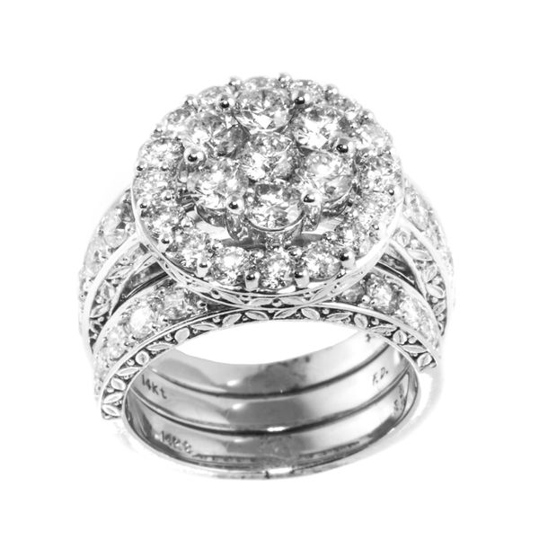 18KT White Gold 4.10ctw Diamond Engagement Ring with Bands Harmony Jewellers Grimsby, ON