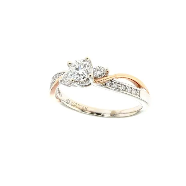 14KT White and Rose Gold 0.58ctw Diamond Engagement Ring Image 2 Harmony Jewellers Grimsby, ON