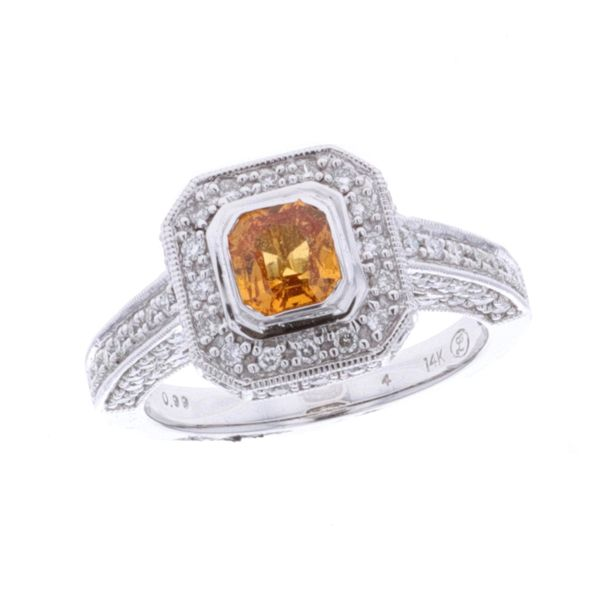 14KT White Gold Orange Sapphire and 2.18ctw Diamond Ring Harmony Jewellers Grimsby, ON