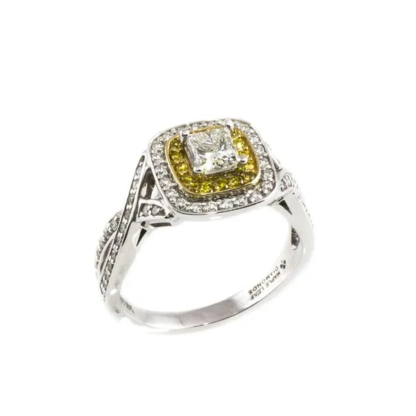 14KT White Gold 1.01ctw Fancy Natural Yellow and White Canadian Diamond Engagement Ring Harmony Jewellers Grimsby, ON