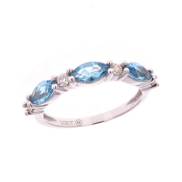 10KT White Gold Blue Topaz and Diamond Ring Harmony Jewellers Grimsby, ON