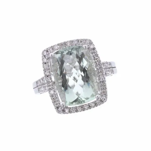 10KT White Gold Green Amethyst and Diamond Fashion Ring Harmony Jewellers Grimsby, ON