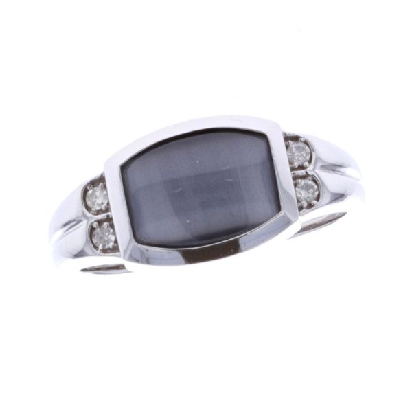 10KT White Gold Men's Catsite and Diamond Ring Harmony Jewellers Grimsby, ON