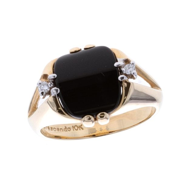 10KT Yellow Gold Onyx and Diamond Ring Harmony Jewellers Grimsby, ON