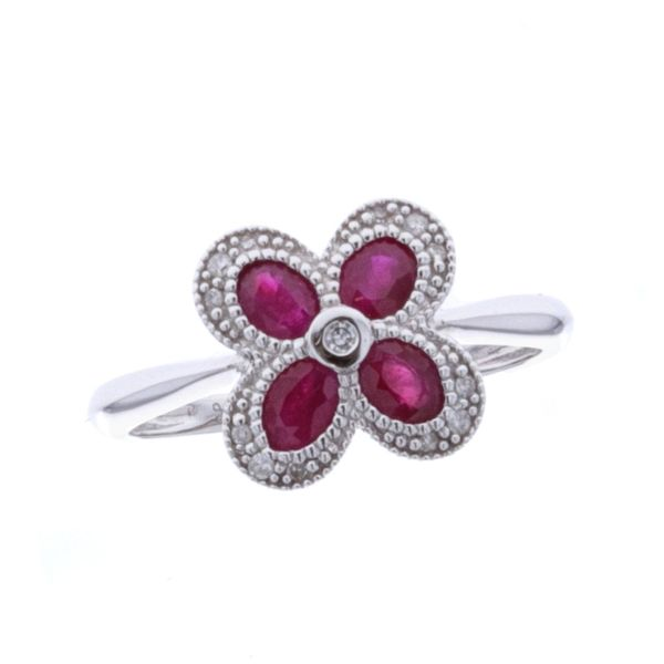 10KT White Gold Ruby and Diamond Ring Harmony Jewellers Grimsby, ON