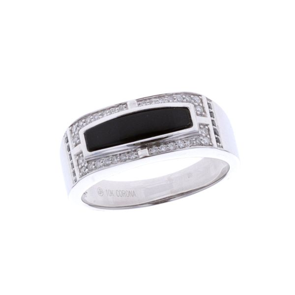 10KT White Gold Black Onyx 0.25ctw Diamond Ring Harmony Jewellers Grimsby, ON