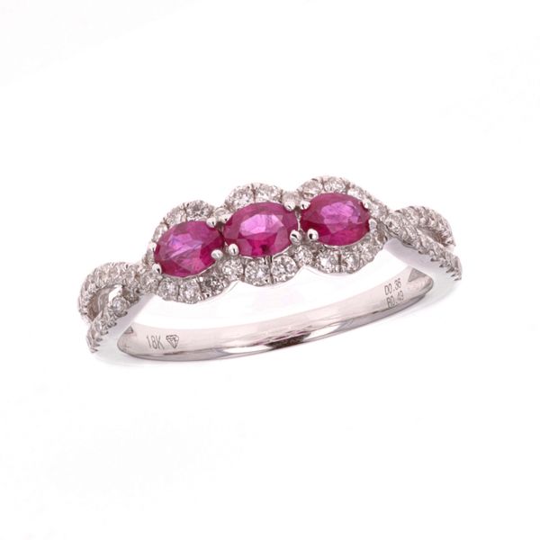 18KT White Gold Ruby and 0.36ctw Diamond Fancy Ring Harmony Jewellers Grimsby, ON
