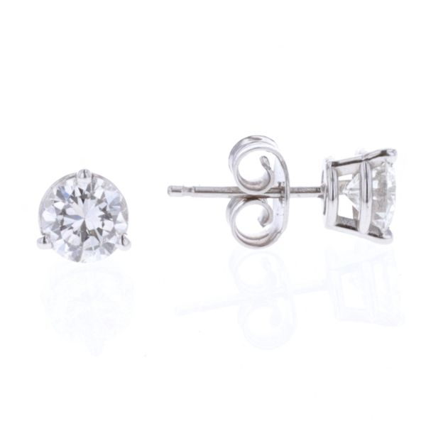 14KT White Gold 1.05ctw Round Diamond Estate Stud Earrings Harmony Jewellers Grimsby, ON