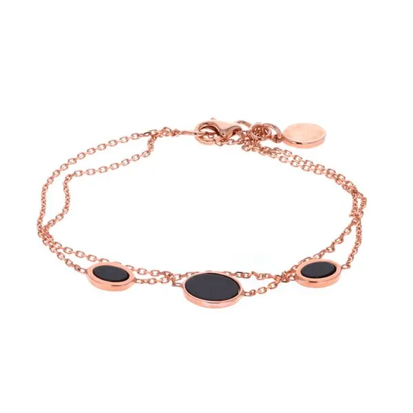 18KT Rose Gold 7.5'' Onyx Bracelet Harmony Jewellers Grimsby, ON