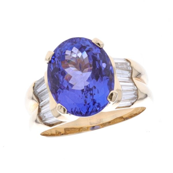 14KT Yellow Gold Fancy Natural Tanzanite and Diamond Ring Harmony Jewellers Grimsby, ON