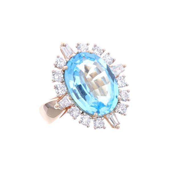 14KT Yellow and White Gold Blue Topaz Estate Ring Harmony Jewellers Grimsby, ON