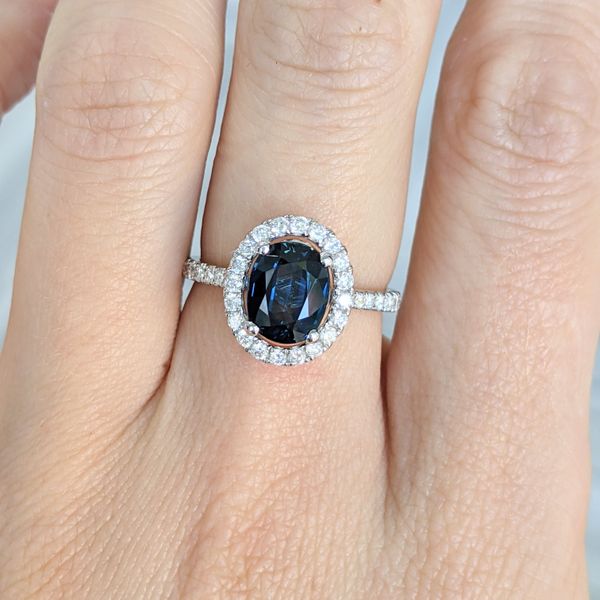 18KT White Gold Blue Sapphire and 0.50ctw Diamond Ring Image 2 Harmony Jewellers Grimsby, ON