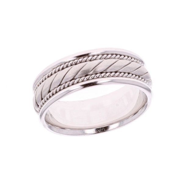 18KT White Gold Ladies Patterned Wedding Band Harmony Jewellers Grimsby, ON