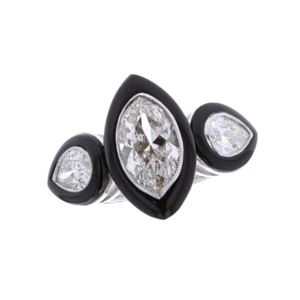 Platinum Black Onyx and 2.30ctw Diamond Ring Harmony Jewellers Grimsby, ON