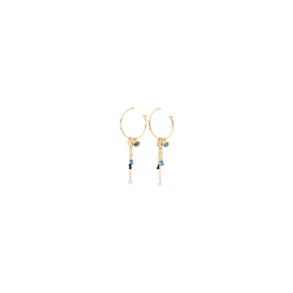 GIVE ME 5  Gold Plated Cat Eye Swarovski Elements Crystal Dangle Earring Harmony Jewellers Grimsby, ON