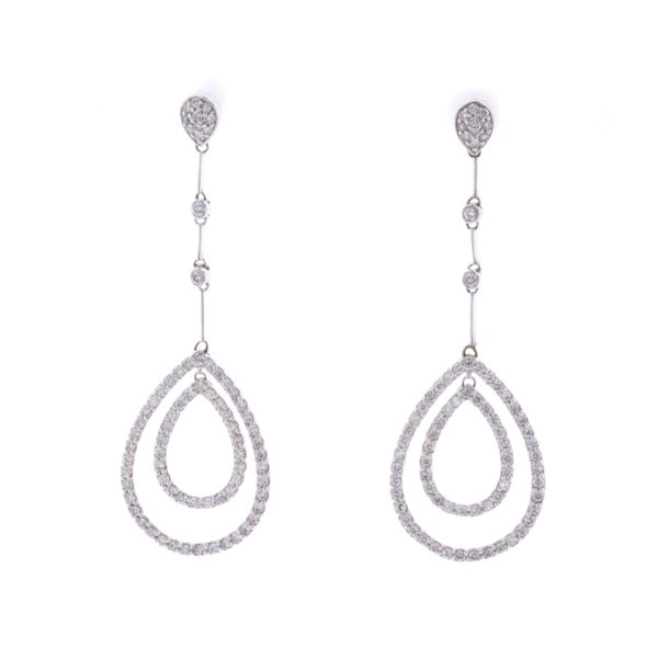 14KT White Gold 1.50ctw Diamond Estate Drop Earrings Harmony Jewellers Grimsby, ON