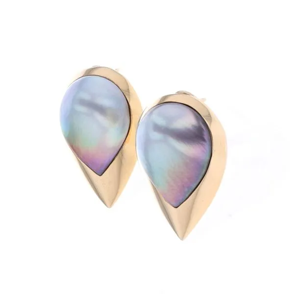 18KT Yellow Gold Mother of Pearl Estate Earrings Harmony Jewellers Grimsby, ON