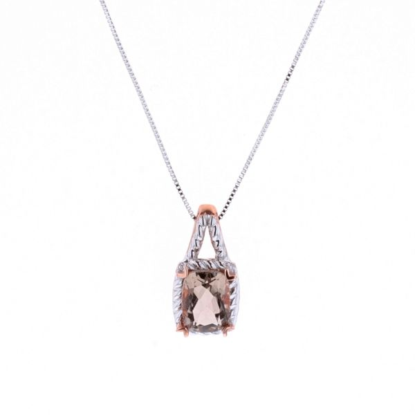 10KT White and Rose Gold Smoky Quartz  Diamond Pendant Final Sale Harmony Jewellers Grimsby, ON