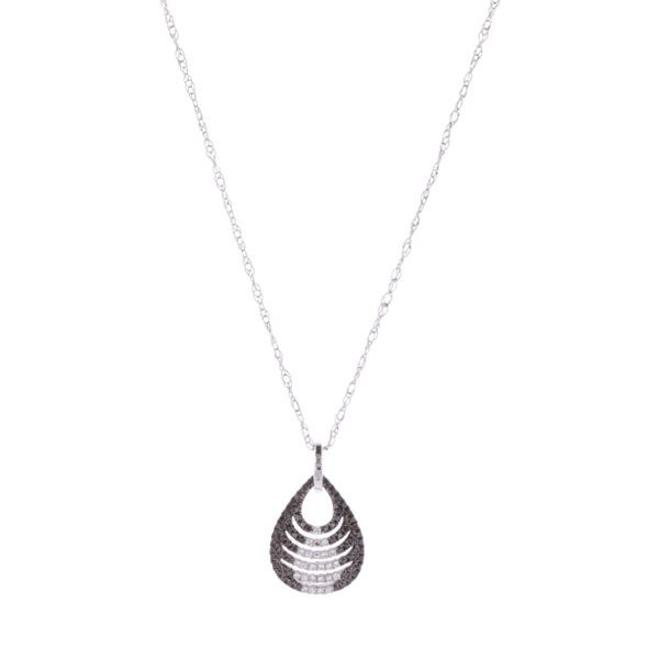 14KT White Gold Black and White Diamond Pendant Final Sale Harmony Jewellers Grimsby, ON