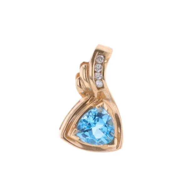 14KT Yellow Gold Diamond and Blue Topaz Pendant Harmony Jewellers Grimsby, ON